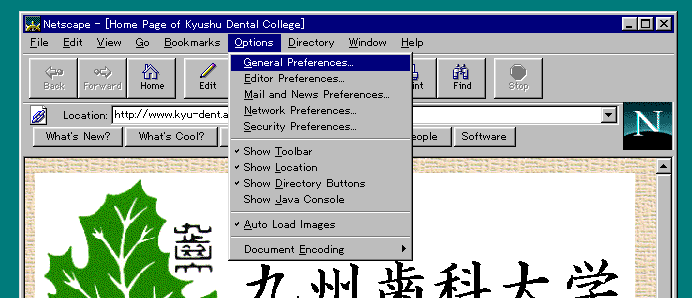 ネットスケープ・ナビゲータの設定